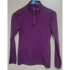 Nike Fit Hyper Warm Pullover 1/3 Zip Purple 284313-586 Women’s X-Small running